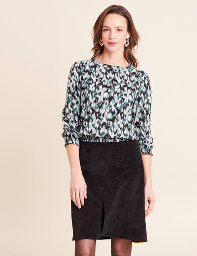 T-shirt manches 3/4 vert femme
