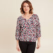 Blouse manches 3/4 rose femme