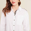 Chemise manches longues ecru femme