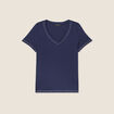 T-shirt manches courtes bleu marine femme