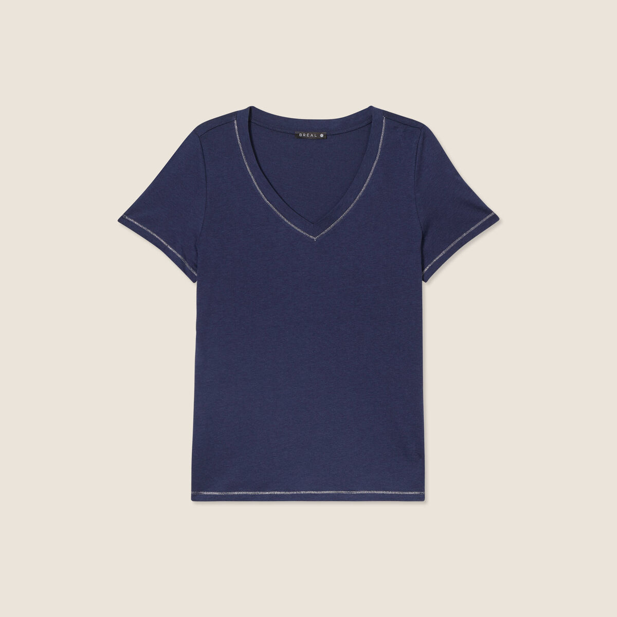 T-shirt manches courtes bleu marine femme