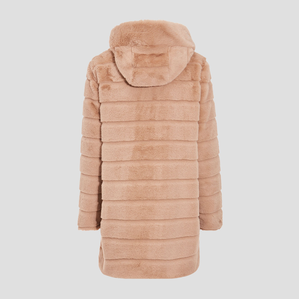 Doudoune droite r&eacute;versible beige femme