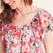 Blouse droite col rond manches courtes multicolore femme