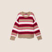 Pull col rond rose femme