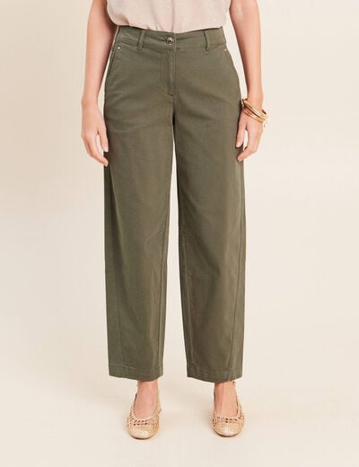 Pantalon boyfriend vert kaki femme