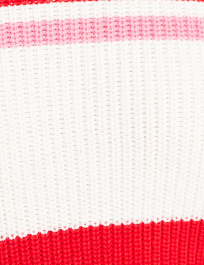 Pull droit col rond en coton ecru femme
