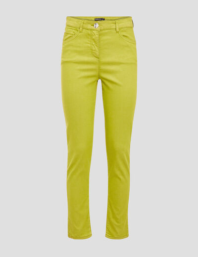 Pantalon léger taille standard 7/8ème vert olive femme