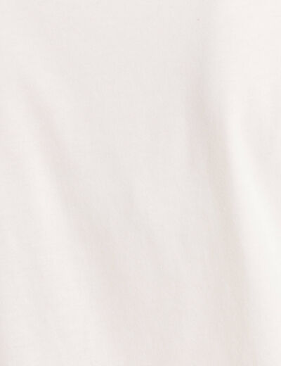 T-shirt manches courtes strass ecru femme