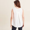 Blouse sans manches ecru femme