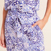 Jupe midi droite bleu femme