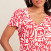 Blouse manches courtes rouge femme