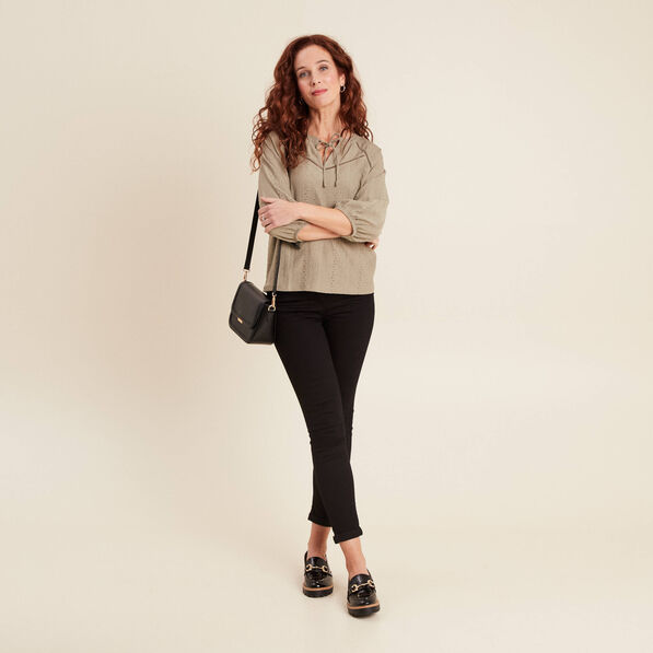 Blouse manches 3/4 vert clair femme