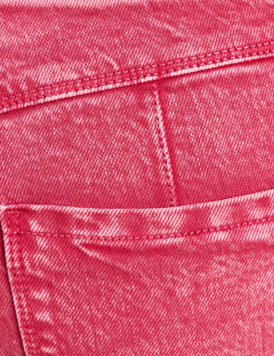 Jean coupe droite taille bascul&eacute;e rose fushia femme