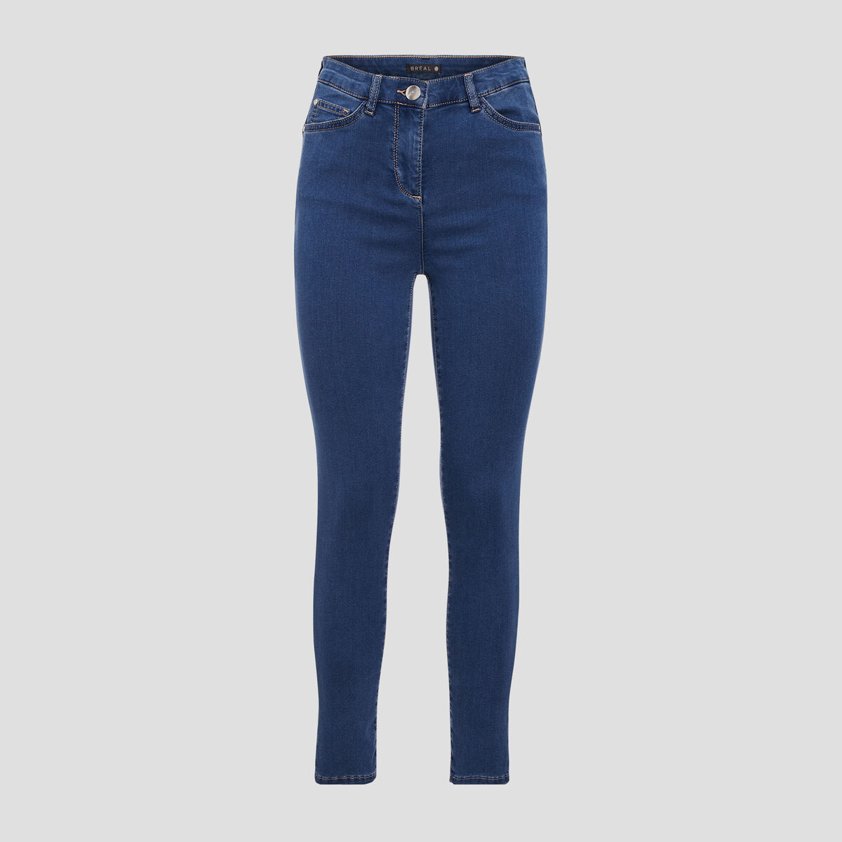 Jeans léger taille haute 7/8ème denim double stone femme