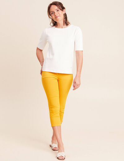 Pantacourt magique Le L&eacute;ger coupe droite jaune femme