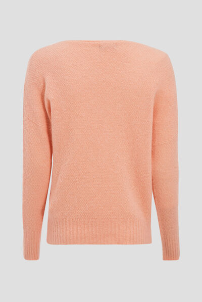 Pull manches longues rose clair femme