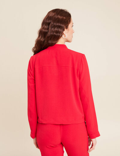 Blouson zippé 2 poches rouge femme
