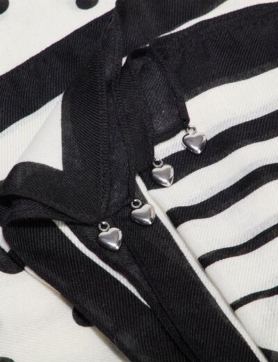 &Eacute;tole en voile polyester recycl&eacute; noir femme