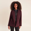 Caban doubl&eacute; avec capuche bordeaux femme