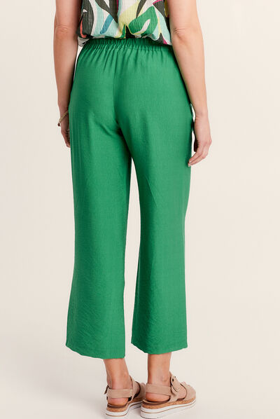 Pantalon large fluide vert menthe femme