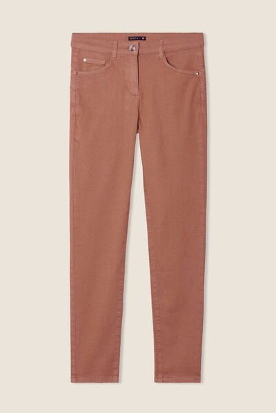 Pantalon léger taille standard 7/8ème marron femme