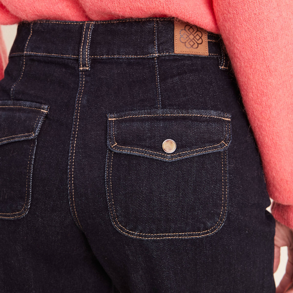 Jean large denim brut femme