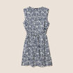 Robe droite ceintur&eacute;e bleu femme