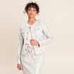 Veste cintr&eacute;e r&eacute;versible manches longues blanc femme