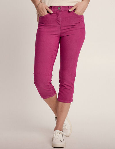 Pantacourt magique Le L&eacute;ger coupe droite rose fushia femme