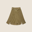 Blouse manches 3/4 à capuche vert olive femme