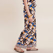 Pantalon large à coulisse bleu femme