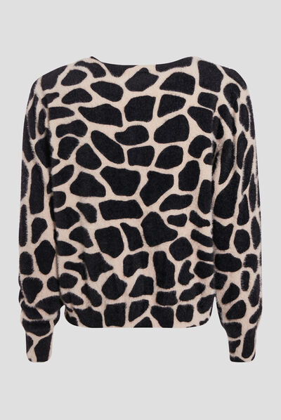 Gilet manches longues boutonné noir femme
