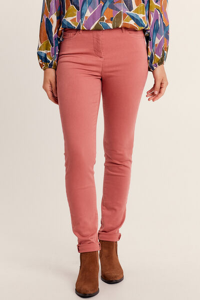 Jean magique ajusté taille standard rose femme