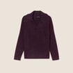 Pull manches longues col polo bordeaux femme