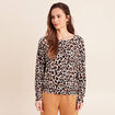 Pull manches longues bleu gris femme