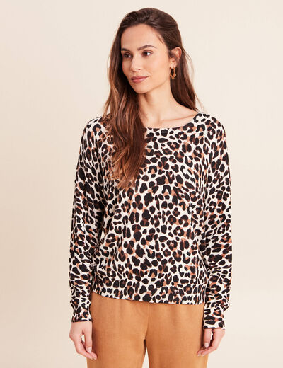 Pull manches longues bleu gris femme