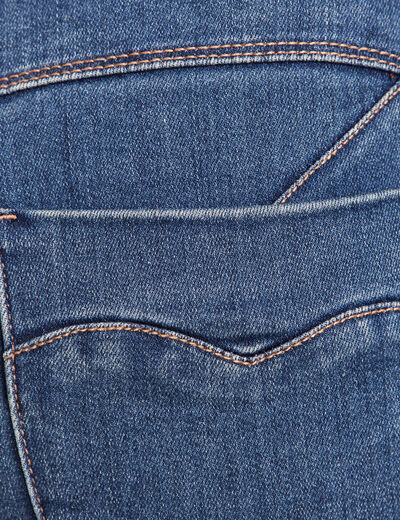 Jean ajusté ceinturé denim stone femme