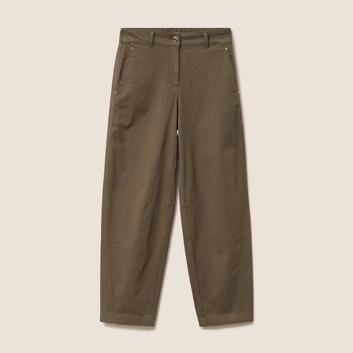 Pantalon boyfriend vert kaki femme