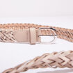 Ceinture tress&eacute;e iris&eacute;e beige femme