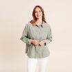Chemise ample en velours milleraie vert clair femme