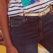 Bermuda ajusté en jean denim brut femme