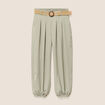Lot de 2 pantalons larges pliss&eacute;s vert clair femme