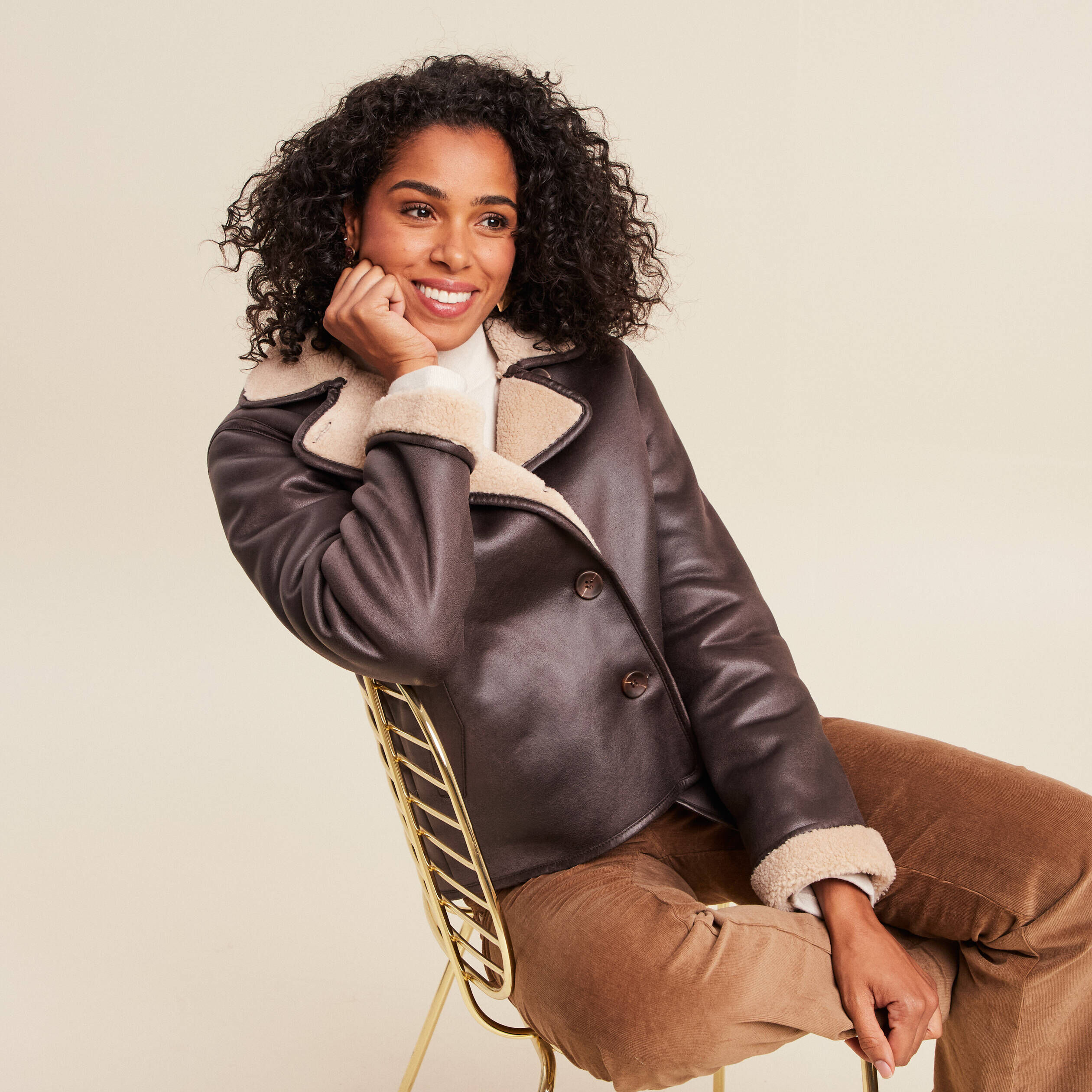 Blouson En Cuir Suédé (daim) Pour Femme - Style Aviateur/bomber Chic - Chaud, Mi-saison - Coupe Courte Affinante - 2