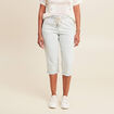 Pantalon jogpant 7/8ème en coton denim bleach femme
