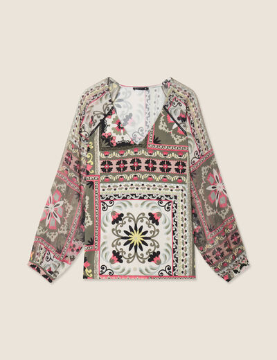 T-shirt manches 3/4 multicolore femme