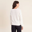 Gilet col v manches longues ecru femme