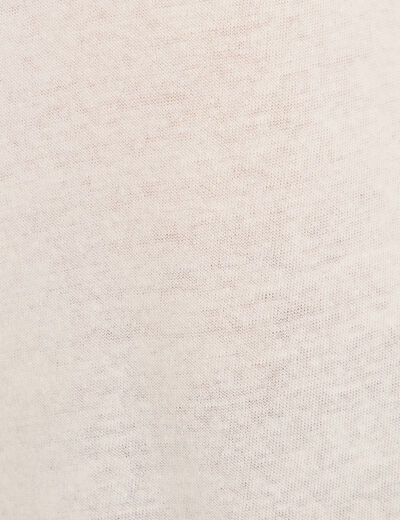 T-shirt manches courtes col en V gris clair femme