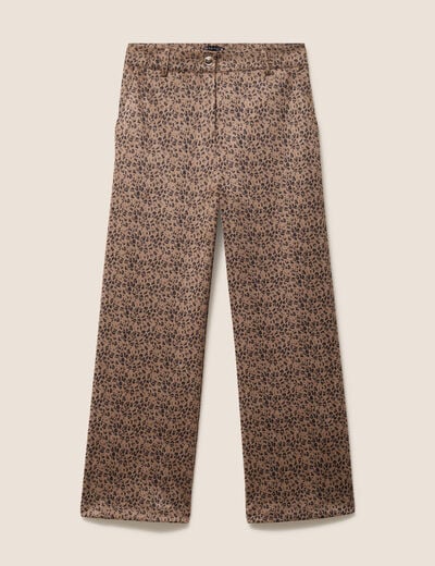 Pantalon large marron femme