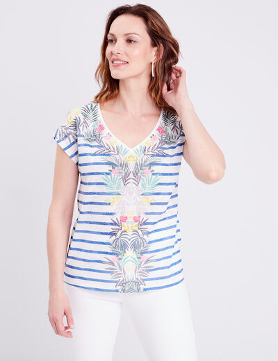 T-shirt manches courtes bleu electrique femme