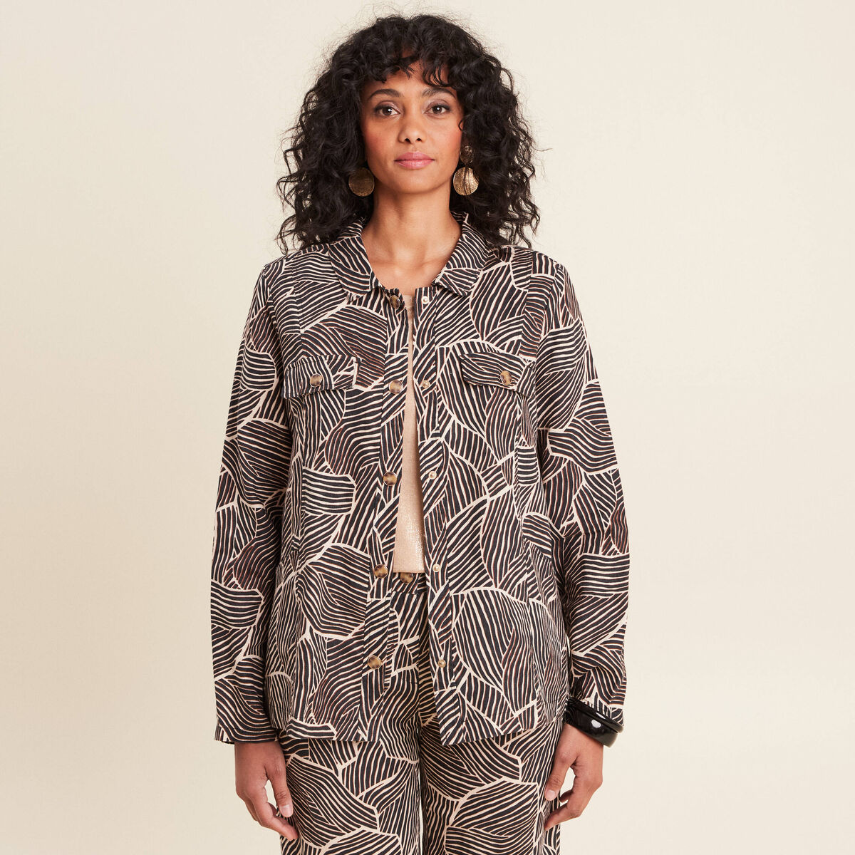 Surchemise manches longues noir femme